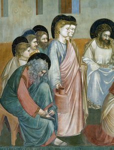 Mytí nohou, Detail ze života a umučení Krista, Giotto od Giotto (c.1266-1337)