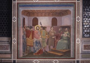 Kristus před Kaifášem (Cristo davanti a Caifa), Giotto