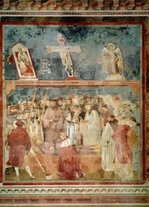 Život svatého Františka z Assisi: Ověřování stigmat (sv. Jeroným zkoumá stigmata - Freska od Giotto (c.1266-1337)