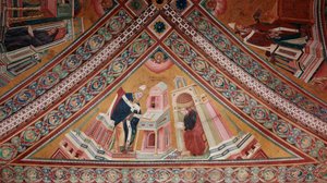 Doktoři církve: Svatý Ambrož (freska od Giotto (c.1266 1337)