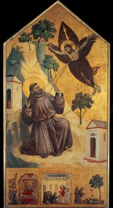Stigmata sv. Františka - Tempera na dřevě, cca 1295-1300 od Giotto (c.1266-1337)