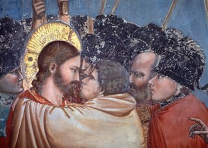 Jidášův polibek. Detail (Freska od Giotto (c.1266-1337)