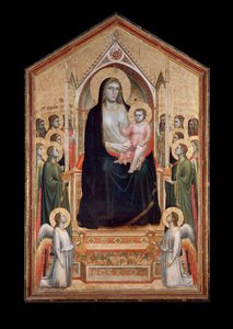 Panna ve majestátu, obklopená svatými (tempera na dřevě, kolem 1310) od Giotto (c.1266-1337)