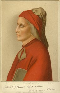 Dante Alighieri (asi 1265-1321), italský básník (chromolit) od Giotto di Bondone