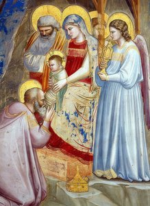 Klanění tří králů. Detail. 1305 od Giotto di Bondone