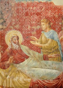 Izák odmítá Ezaua, detail Izáka a Ezaua, kolem 1288 (detail 350996) od Giotto di Bondone