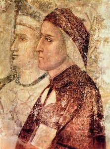 Ráj, detail Dante Alighieri (1265-1321) kolem 1336 od Giotto di Bondone school of Giotto di Bondone school of
