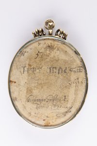 Reverzní strana portrétu Zaga Krista (Ṣägga Krǝstos) od Giovanna Garzoni