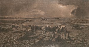 Večer (pastva, Alla stanga) od Giovanni Segantini