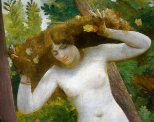 U zdroje, Giovanni, známý jako Nino Costa (1826-1903). Detail.