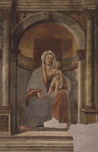 Madonna a dítě (freska) od Giovanni Buonconsiglio