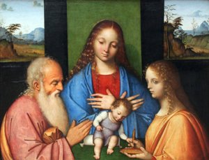 Panna s dítětem















 se svatým Josefem a Lucií