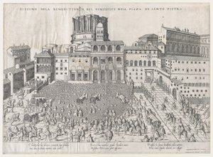 Zrcadlo římské velkoleposti: Papežské požehnání, konec 16. stol., konec 16. stol. od Giovanni Ambrogio Brambilla
