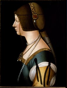 Portrét Impress Bianca Maria Sforza od Giovanni Ambrogio de (circle of) Predis