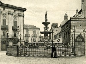 Fontána Orion, Giovanni Angelo Montorsoli (cca 1506-1563), Piazza Duomo, Messina, Sicílie, Itálie od Giovanni Angelo Montorsoli