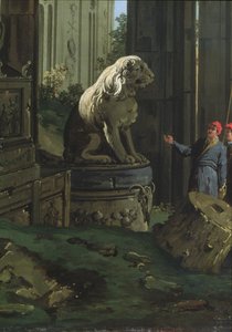 Detail "Capriccio s motivy z Padovy", kolem 1756 od Giovanni Antonio Canal