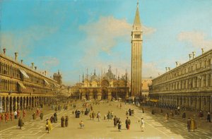 Piazza San Marco, Benátky, při pohledu na východ, od Giovanni Antonio Canal