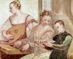 Koncert, detail (Fresco
