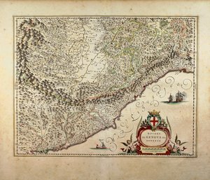 Mapa regionu západní Ligurie od Giovanniho Antonia Maginiho od Giovanni Antonio Magini