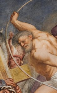 Centrální loď, druhé jižní pole, Ježíš spadá pod kříž, Il Pordenone od Giovanni Antonio Pordenone