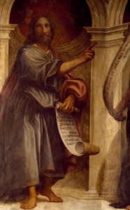 Izajáš, detail z Proroků, freska, kostel sv. Františka, kaple sv. Anny, Cortemaggiore, Itálie od Giovanni Antonio Pordenone