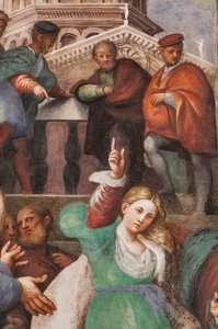 Disputace svaté Kateřiny s filozofy, 1530-32 (freska) (detail 3601450) od Giovanni Antonio Pordenone