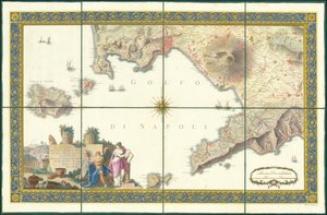 Mapa Neapolského zálivu z roku 1794 od Giovanni Antonio Rizzi Zannoni