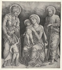 Svatá rodina se svatou Alžbětou a dítětem sv. Jana Křtitele od Giovanni Antonio da Brescia