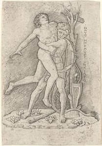 Herkules a Antaeus od Giovanni Antonio da Brescia, after Andrea Mantegna