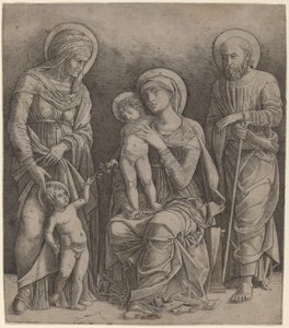 Svatá rodina se svatou Alžbětou a Svatým Janem od Giovanni Antonio da Brescia, after Andrea Mantegna