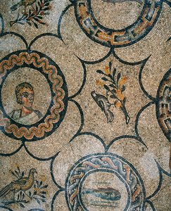 Detail podlahy raně křesťanské baziliky Aquileia, Udine od Phillipe de Marlier