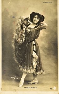 Pohlednice: Summer Alcazar - Portrét slečny Birksové, Music Hall Artist od Phillipe de Marlier