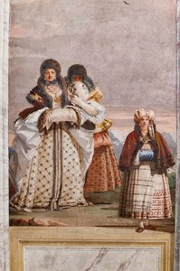 Ubytování pro hosty, Pokoj falešných gotických architektur: "Zimní procházka" od Giovanni Battista Tiepolo