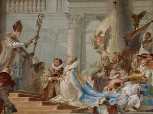 Svatební obřad císaře Fridricha Barbarossy a Beatrix Burgundské v roce 1156 ... (freska)