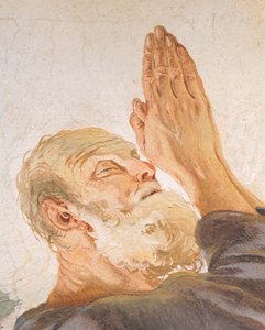 Abraham a andělé, Giambattista Tiepolo (1696-1770), freska, Detail, Arcibiskupský palác, Udine od Giovanni Battista Tiepolo