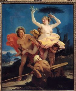 Obraz Apollo a Daphne od Giovanniho Tiepola (1696-1770) Slunce 18. století. 0,96 x 0,79 m od Giovanni Battista Tiepolo