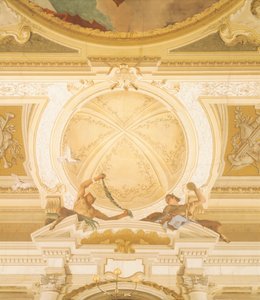 Detail fresek na stropě tanečního sálu, Villa Pisani, Stra, Benátky od Giambattisty Tiepola (1696-1770) od Giovanni Battista Tiepolo