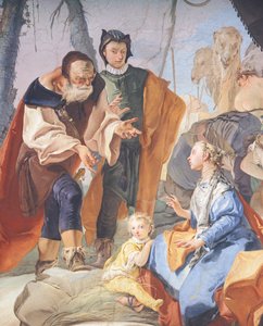 Fresky v galerii Arcibiskupského paláce v Udine od Giambattisty Tiepola (1696-1770), detail od Giovanni Battista Tiepolo