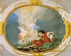 Jakob träumt, von Giovanni Battista Tiepolo (1696-1770), Fresko, Patriarchenpalast, Gästehalle, Udine von Giovanni Battista Tiepolo