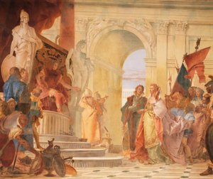 Magnanimity of Scipio, detail z Glories of Scipio Africanus a Alexandra Velikého od Giovanni Battista Tiepolo