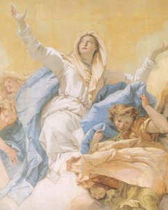 Nanebevzetí Panny Marie, Giambattista Tiepolo (1696-1770), freska, detail, Oratoř čistoty, Udine, Itálie od Giovanni Battista Tiepolo