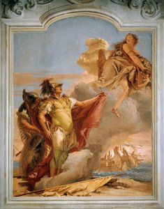 Venus Saying Farewell to Aeneas, Giambattista Tiepolo (1696-1770), freska, Pokoj Aeneid, Villa Valmarana 