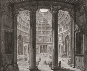 Interiér Pantheonu, Řím, Itálie. Piranesi. od Giovanni Battista (after) Piranesi