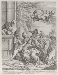 Svatá rodina s anděly vpravo a nad hlavou, 1652. od Giovanni Battista Beinaschi