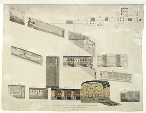 Část hrobky Psammuthise v Thébách, kterou objevil a otevřel Belzoni v roce 1818
