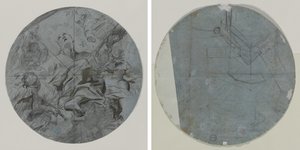 Apoteóza světce (recto); Architectural Sketch(?) (verso)