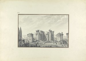 Kizil Avlu, Central Hall, v Pergamon (pero a inkoust a mytí na papíře) od Giovanni Battista Borra