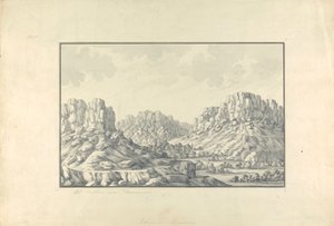 Pohled na Hill Towns nebo Ruins poblíž Damašku od Giovanni Battista Borra