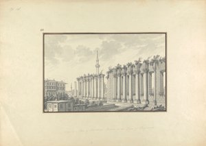 Pohled na ruiny Asclepium v Pergamonu od Giovanni Battista Borra