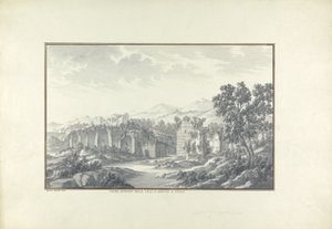 Pohled na zničené lázně v Hadrians Villa v Tivoli, c.1750 od Giovanni Battista Borra
